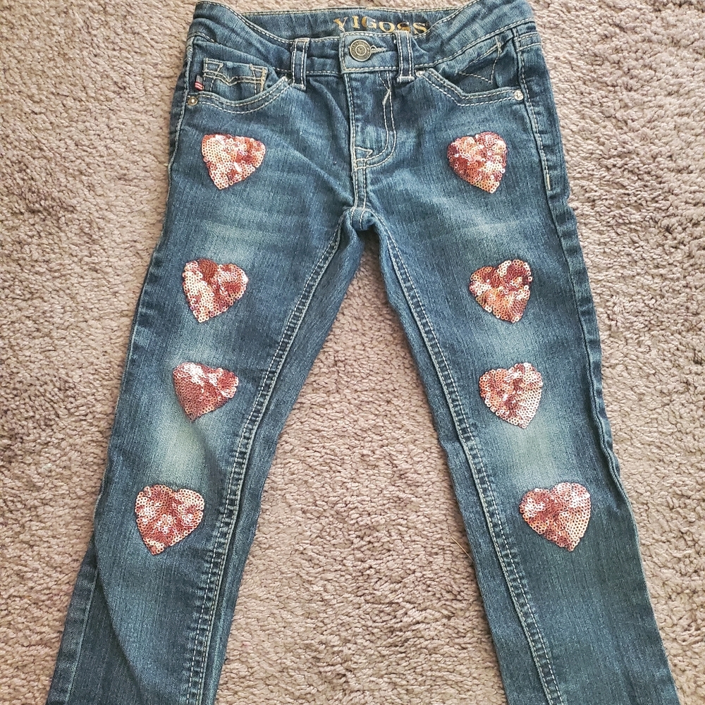 Vigoss Girls Sequin Stretch Skinny Jeans